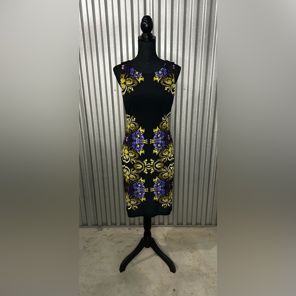 Joseph Ribkoff Dresses & Skirts - Women’s Joseph Ribkoff Black Purple Floral Sleeveless Midi Dress Designer Size 8